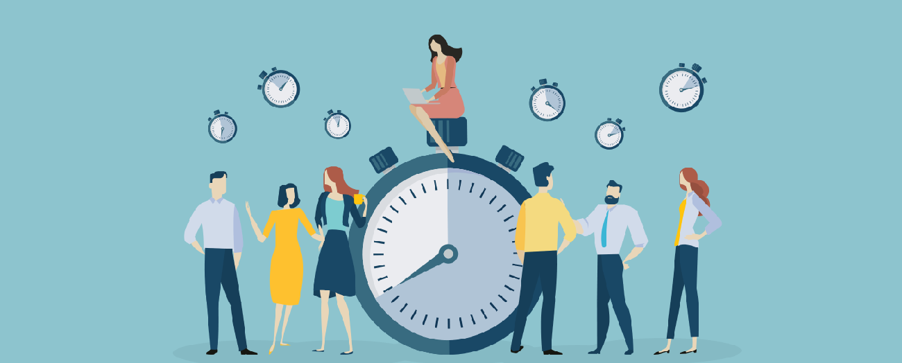 Group of people wondering about time productivity